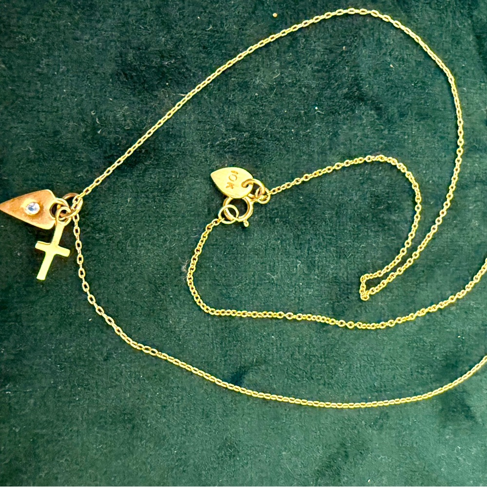 Gold Cross Pendant Necklace